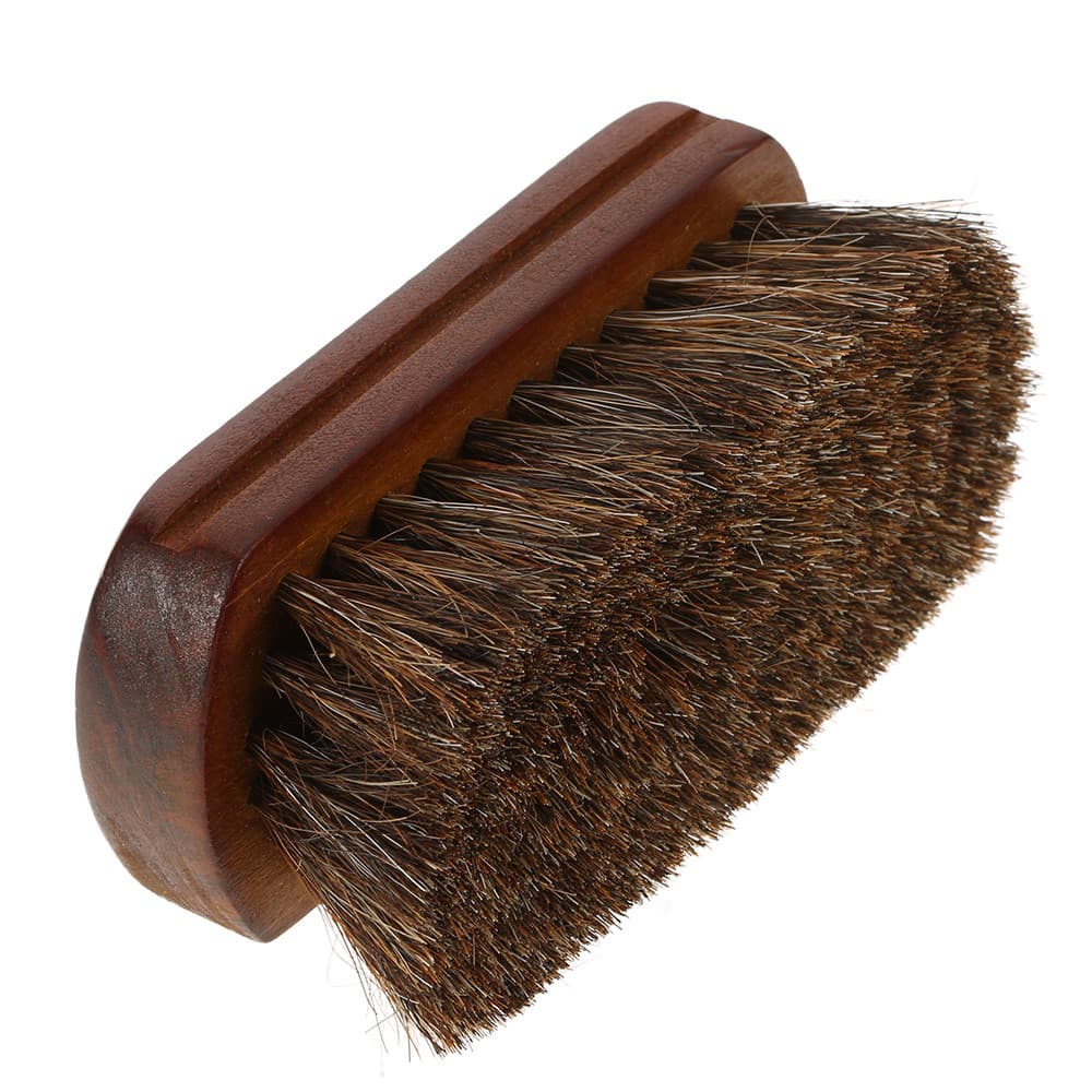 [Andoer.br] Escova De Barba Masculina Natural Cabelo De Cavalo Bigode Barbear Cabo De Madeira Facial