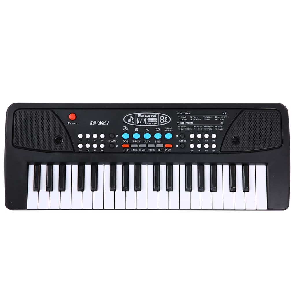 sicibr BIGFUN 37 Teclas USB Órgão Eletrônico Infantil Piano Elétrico Com Microfone Preto Teclado De Música Digital Embut