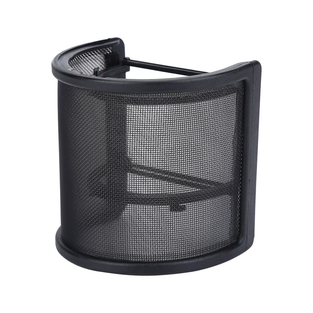 wohobr Microfone Pop Filter U Shape Windshield Máscara Metal Mesh Mic Windscreen Para Estúdio