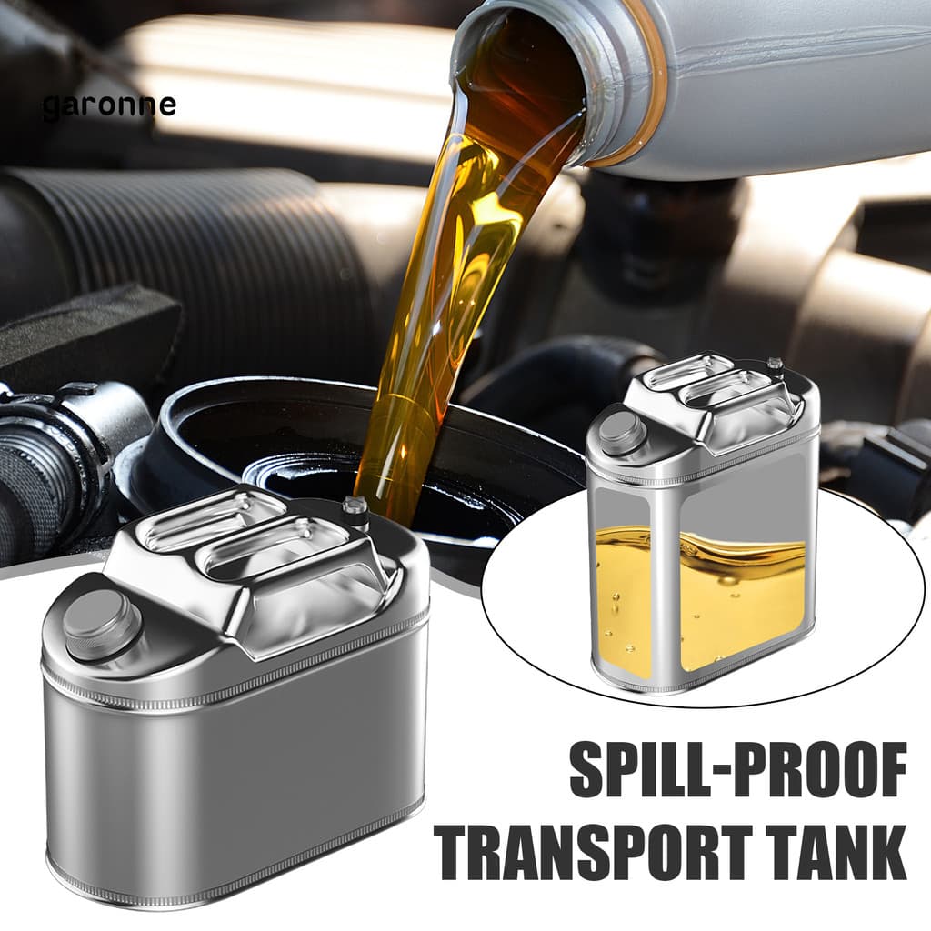 GA-5L/10L Recipiente De Combustível De Metal Lata De Gás De Aço Inoxidável Com Alça Tanque À Prova De Vazamento Para Cam