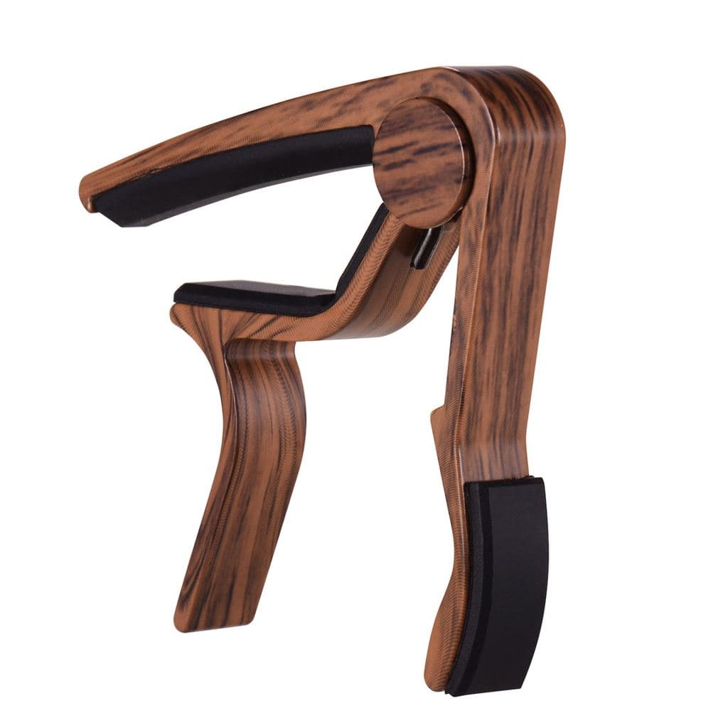 Capo De Guitarra Colorida De Madeira De Liga De Alumínio Para Elétrica Folk De 6 Cordas Com 3 Peças De Palhetas Aleatóri