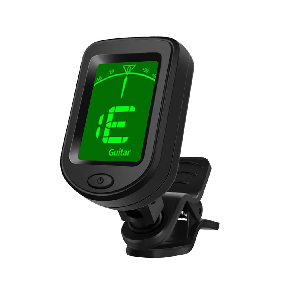 T-02 Afinador De Guitarra Clip-on Cromático Digital Display LCD Mini Tamanho Para Violino Ukulele Acústico