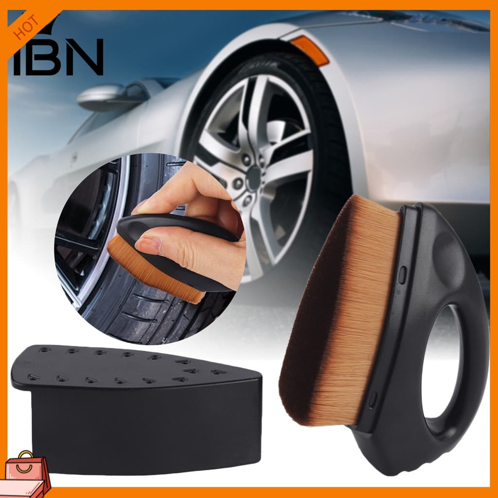 [IBN] Escova Para Brilho De Pneus Cerdas De Microfibra De Limpeza Com Cabo Fácil De Segurar Detalhamento De Carro E Vest