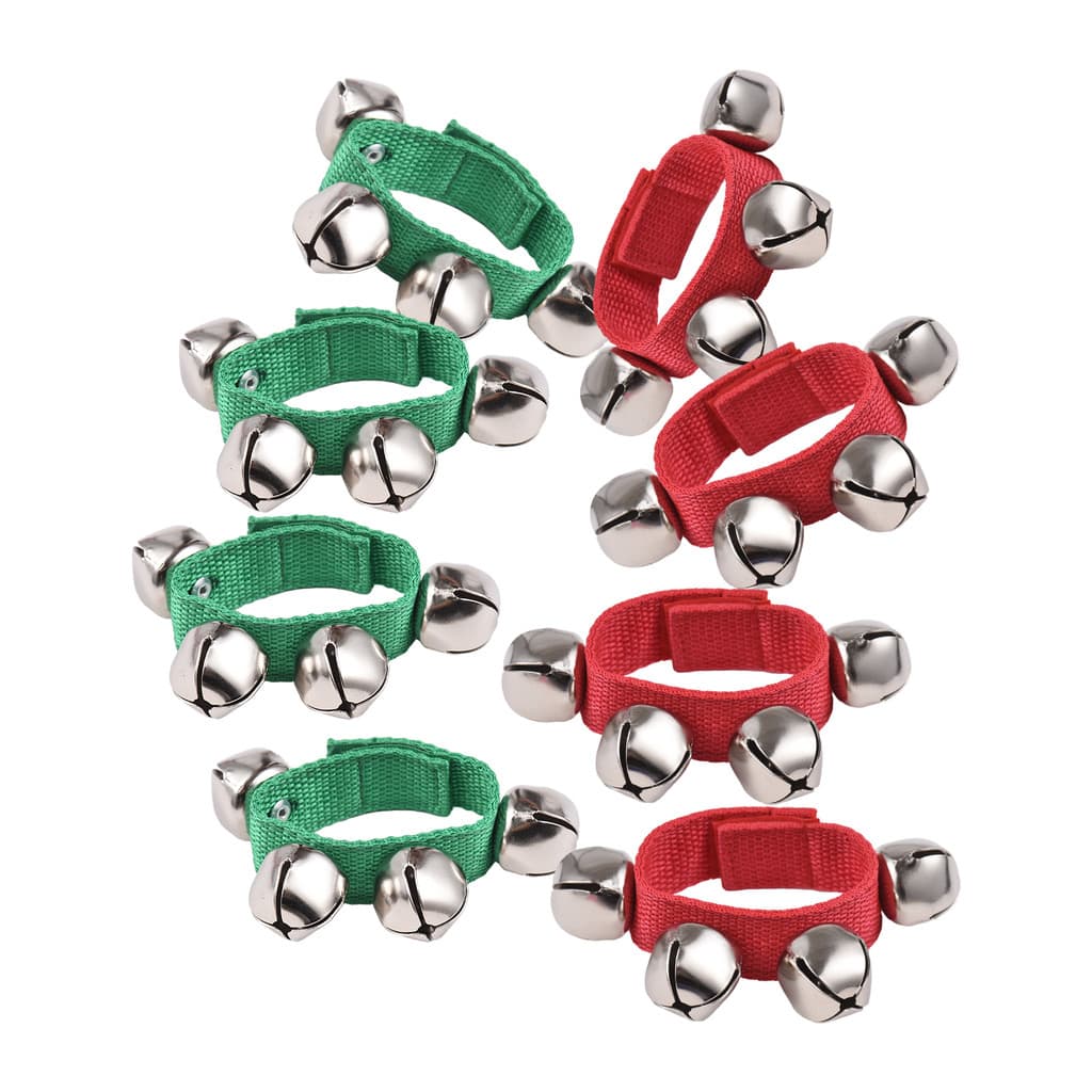 sicibr 8 Peças Jingle Bells Instrumento Musical De Pulso Sino De Natal Percussão Ritmo Para Festas Escolares Favores Pre