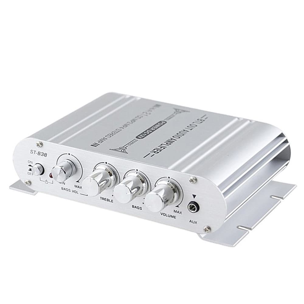 Amplificador De Potência Digital Hi-Fi 2.1CH Subwoofer Reprodutor De Áudio Estéreo Carro Motocicleta Casa
