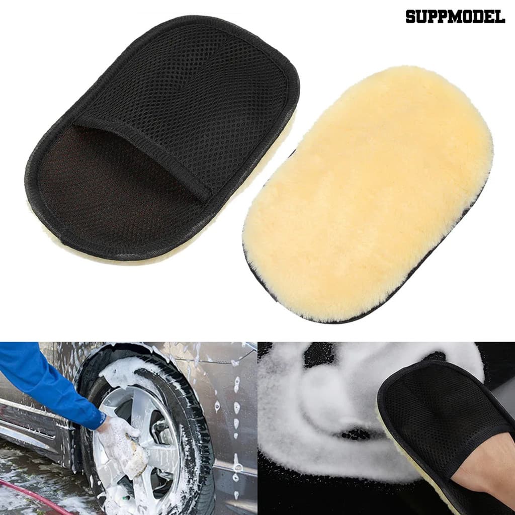 Suppmodel Luvas De Lavagem De Carro De Lã De Imitação Limpeza Pelúcia Espessadas Pano Cerdas Macias Escova Multifunciona