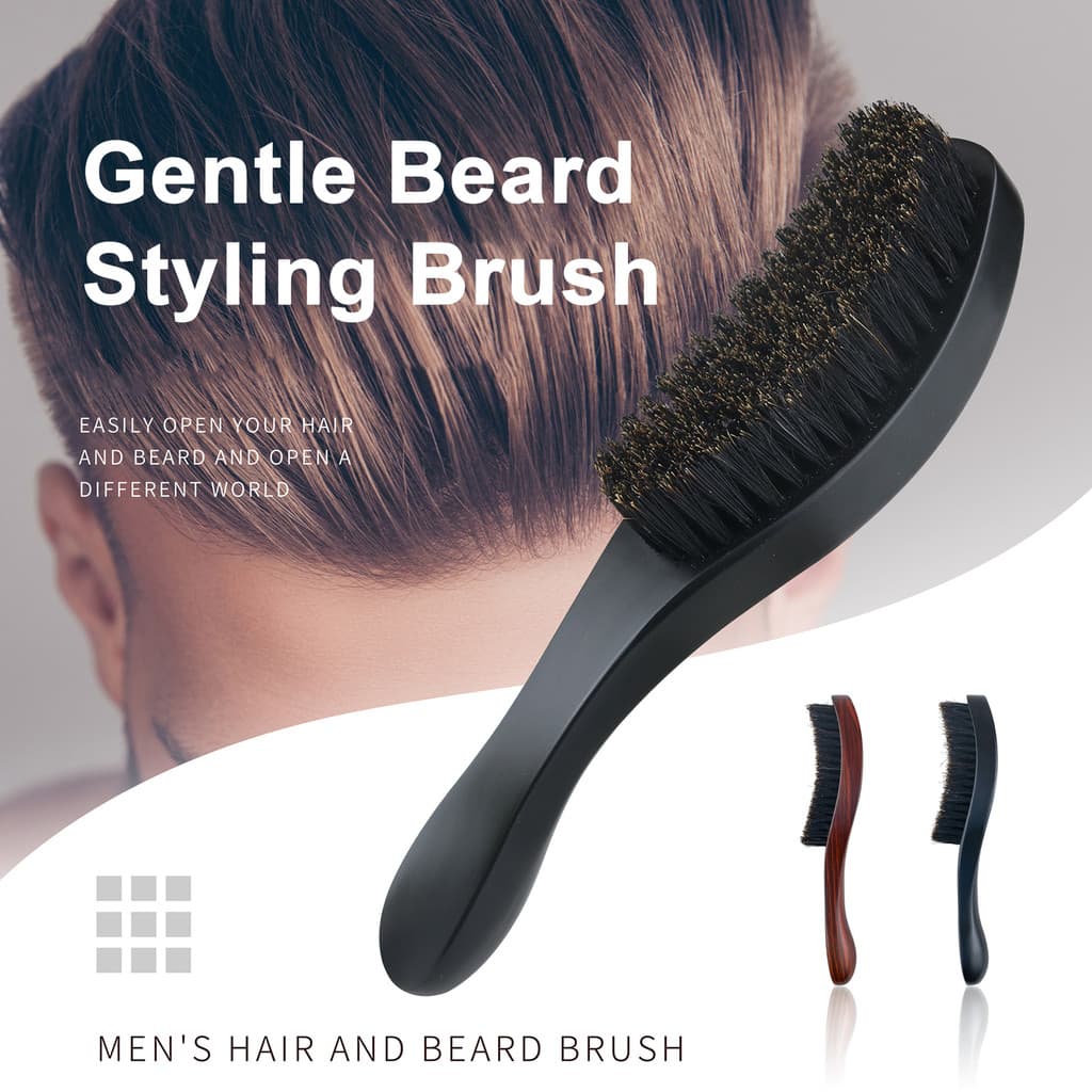 [GR.Z] Escova Ondulada Masculina Estilo De Barba De Madeira Cabelo De Cerdas Acessório De Para Viagens De Salão De Belez