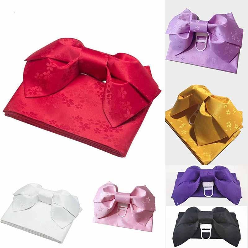 Japonês Quimono Obi Feminino Sólido Yukata Cinto Clássico Gueixa Quimonos Outono Doce Vestir Gravata Borboleta De Config