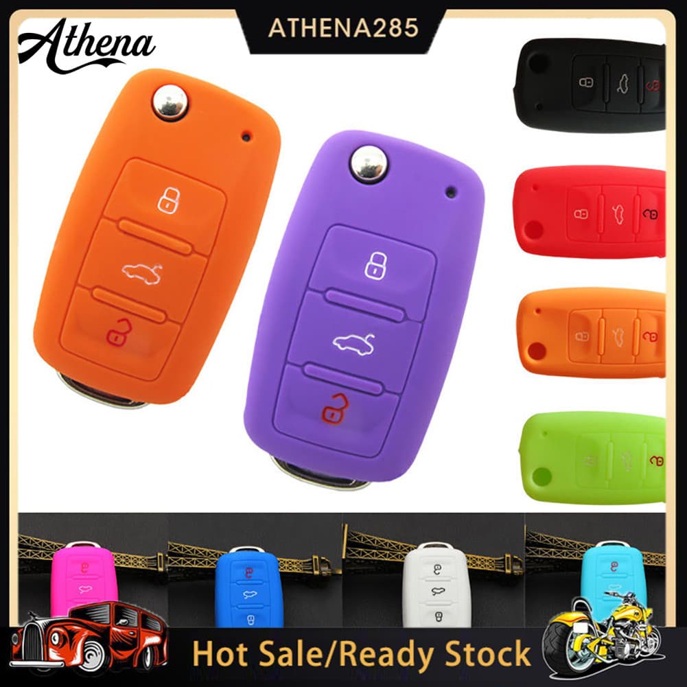 ATH_Silicone Capa Protetora Para Chave De Carro Golf Bora Jetta Polo Skoda