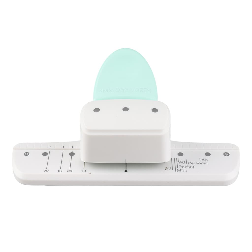 [Andoer.br] KW-trio 9027 Furador De Folhas Soltas Planejador Diário Perfurador De 3 Papéis Ajustável Para A8 Mini
