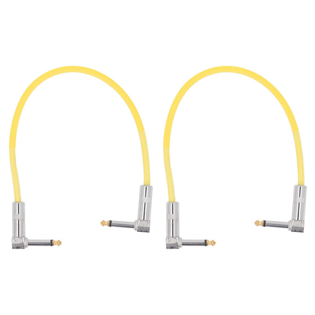2 Pçs 12 Polegada Guitarra Jumper 1/4 Plug Efeito Pedal Cabo De Cobre Puro Instrumento Musical Cabos Amarelo