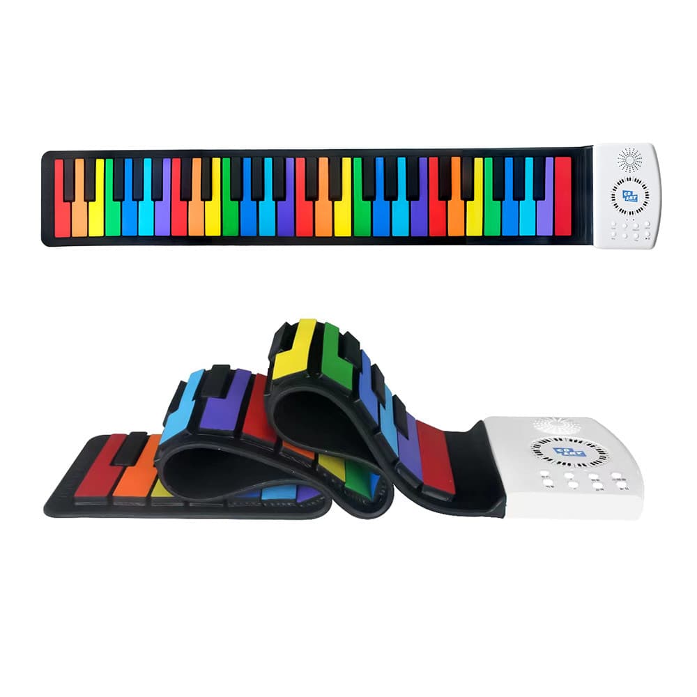 Teclado Roll Up De 49 Teclas Piano Digital Portátil E Dobrável Com Bateria Recarregável Presente Para Crianças/Iniciante