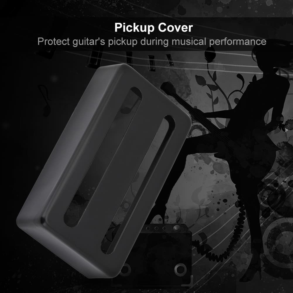 tolobr Estojo De Captador De Guitarra De Metal Com Dois Slots Capa Humbucker De Latão Para Guitarras Elétricas Preta