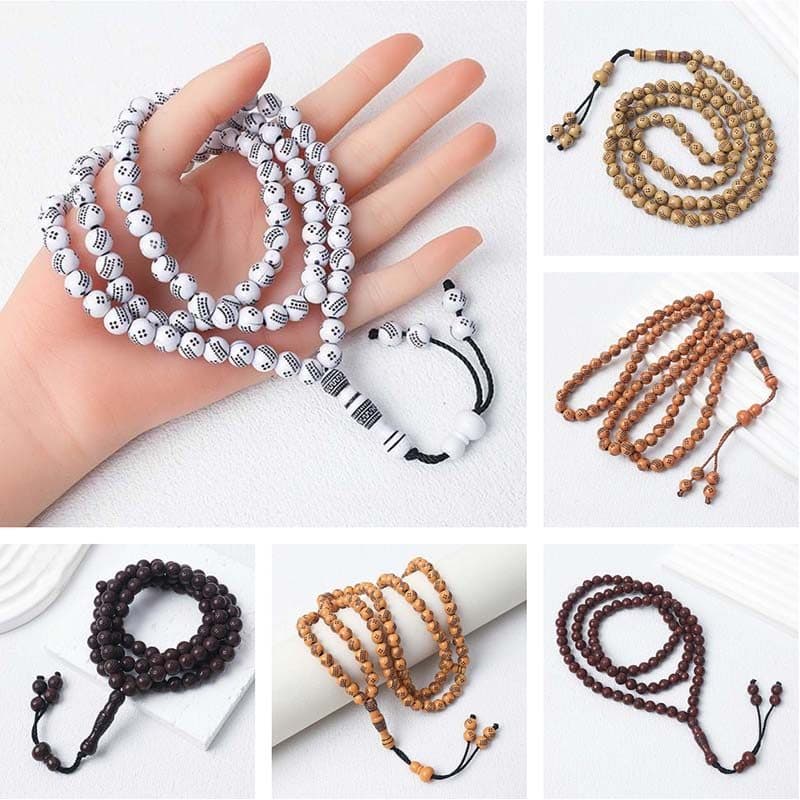 Muçulmano Tasbih 99 Rosay Contas Islam Oração dhikr Misbaha Com Nomes De Alá Muhammad Gravados Na Religião Islâmica Eid