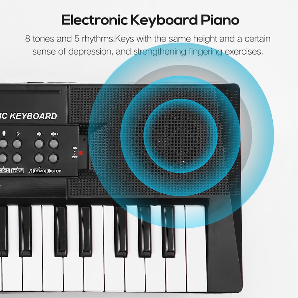 cpnobr 61 Teclas Música Digital Teclado Eletrônico Crianças Piano Elétrico Multifuncional Para Estudante Com Microfone F