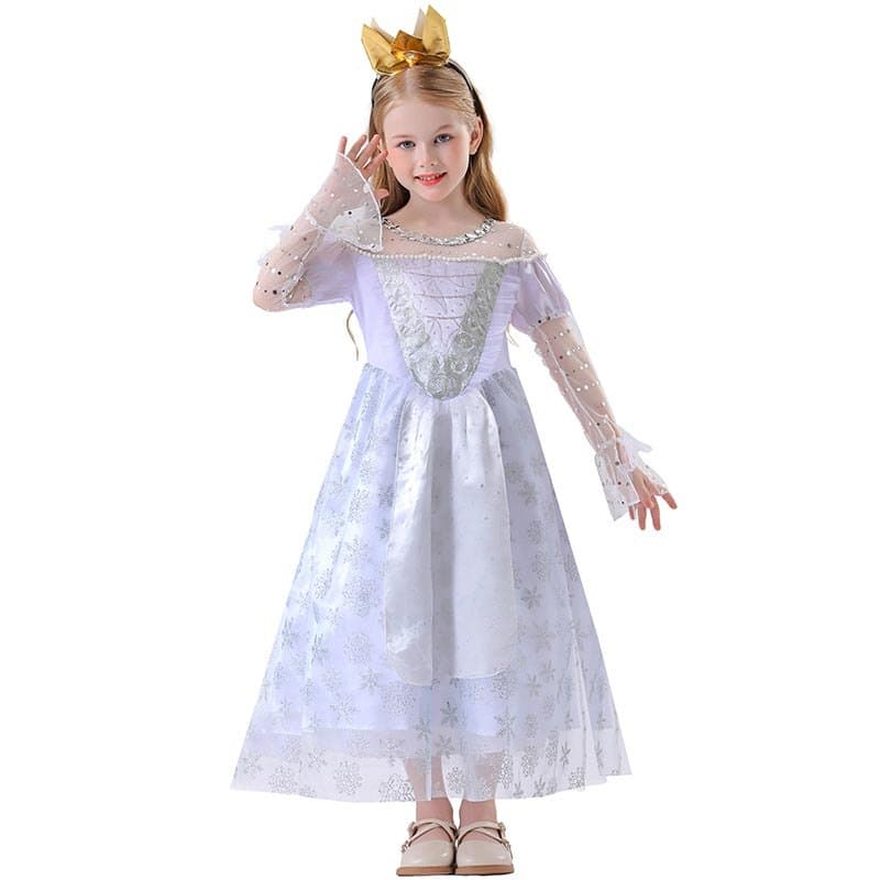 Vestido De Princesa Para Meninas , Baile De Malha Com Lantejoulas , Roupas De Carnaval , Cosplay , Rainha Da Neve , Elza