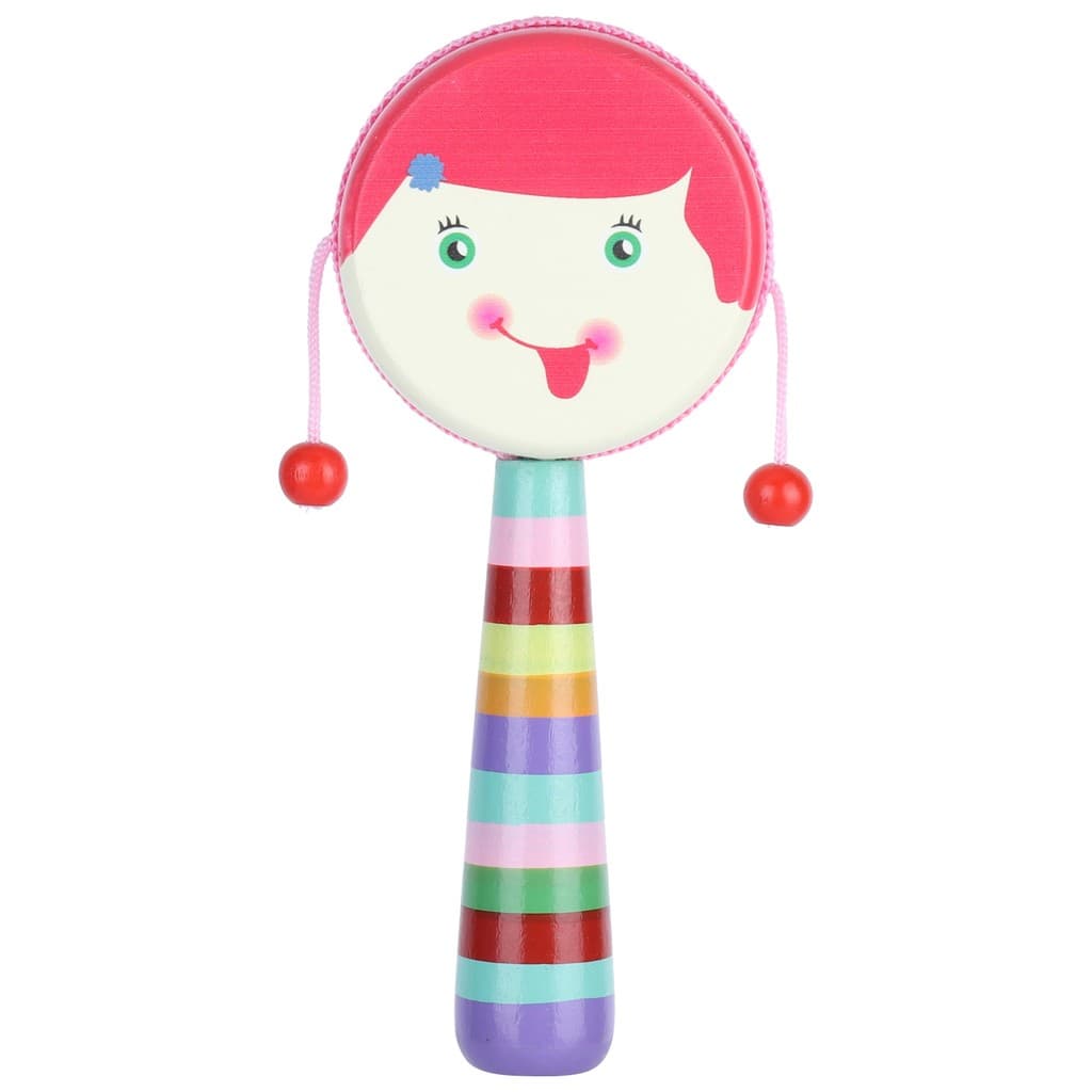 Chocalho Brinquedo Tambor Instrumento De Mão Música Portátil Dos Desenhos Animados Para Bebê Criança Crianças