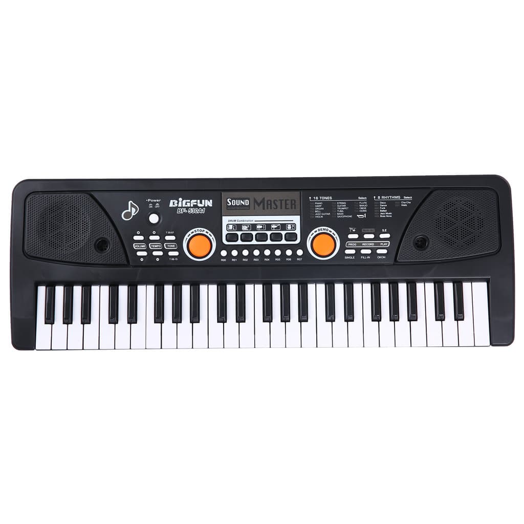 fgstbr BIGFUN 49 Teclas USB Órgão Eletrônico Infantil Piano Elétrico Com Microfone Preto Teclado De Música Digital Integ