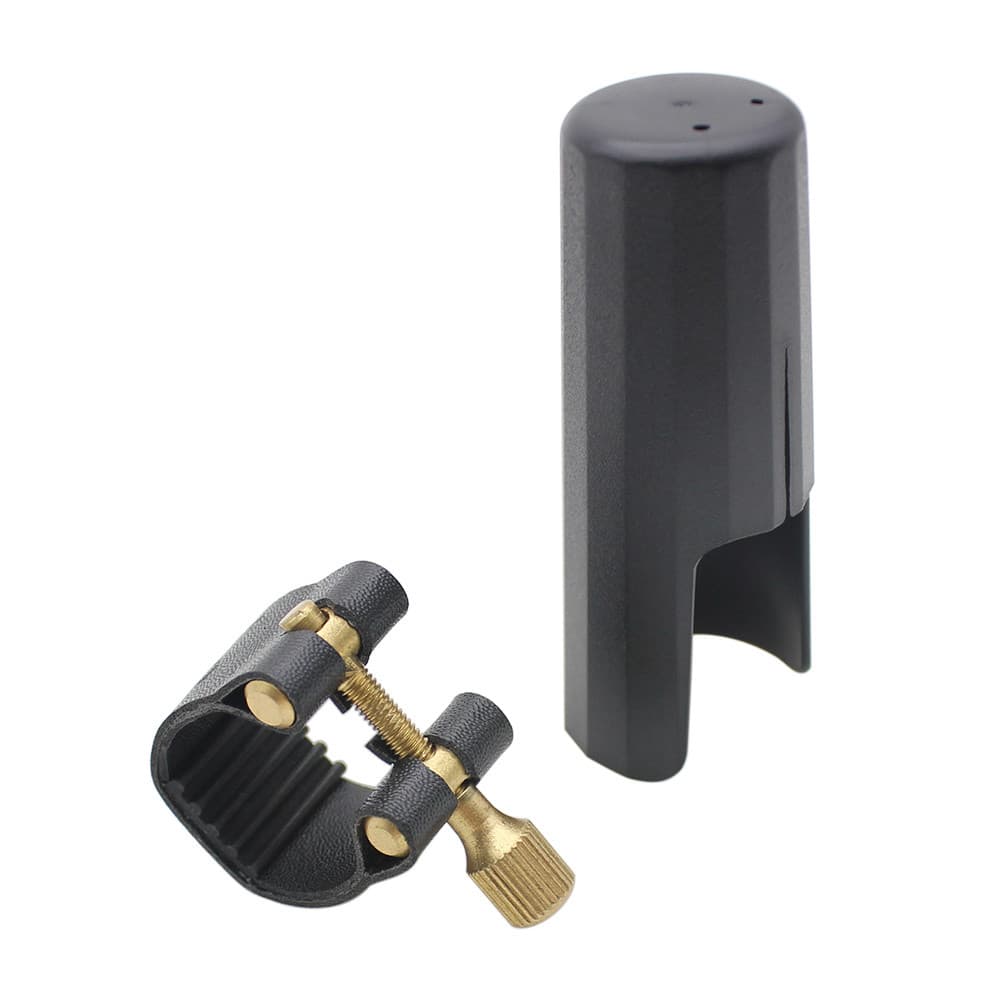 Prendedor De Ligadura De Couro Com Tampa De Plástico Para Bocal De Baquelite Tenor Sax Saxfone