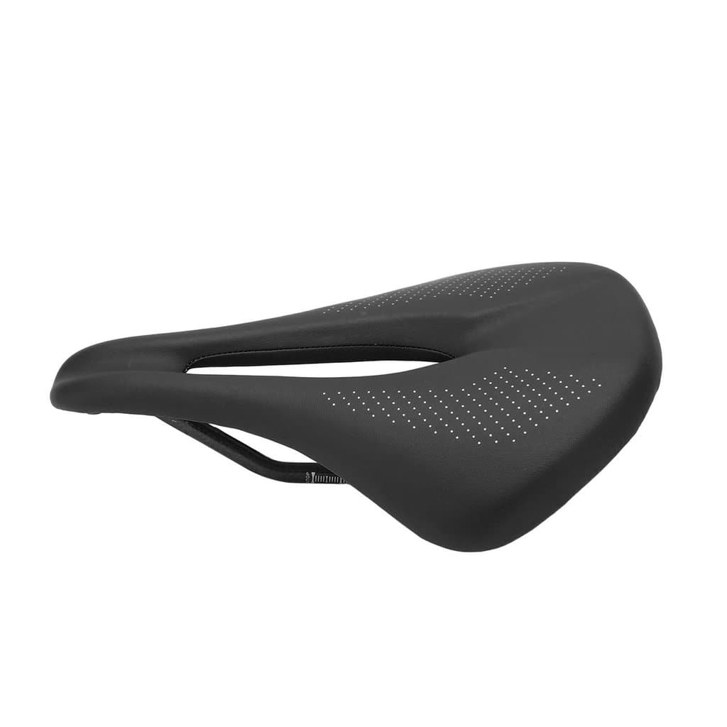 155mm Ampliar Fibra De Carbono Couro Bicicleta Sela Almofada Oco Ciclismo Estrada Preto