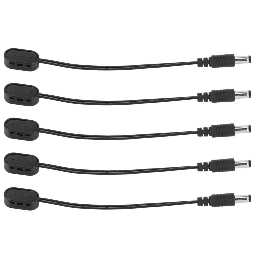 Conversor de conector de clipe de bateria 5pcs 9V Cabo de alimentação negativo interno positivo externo para Pedal de ef