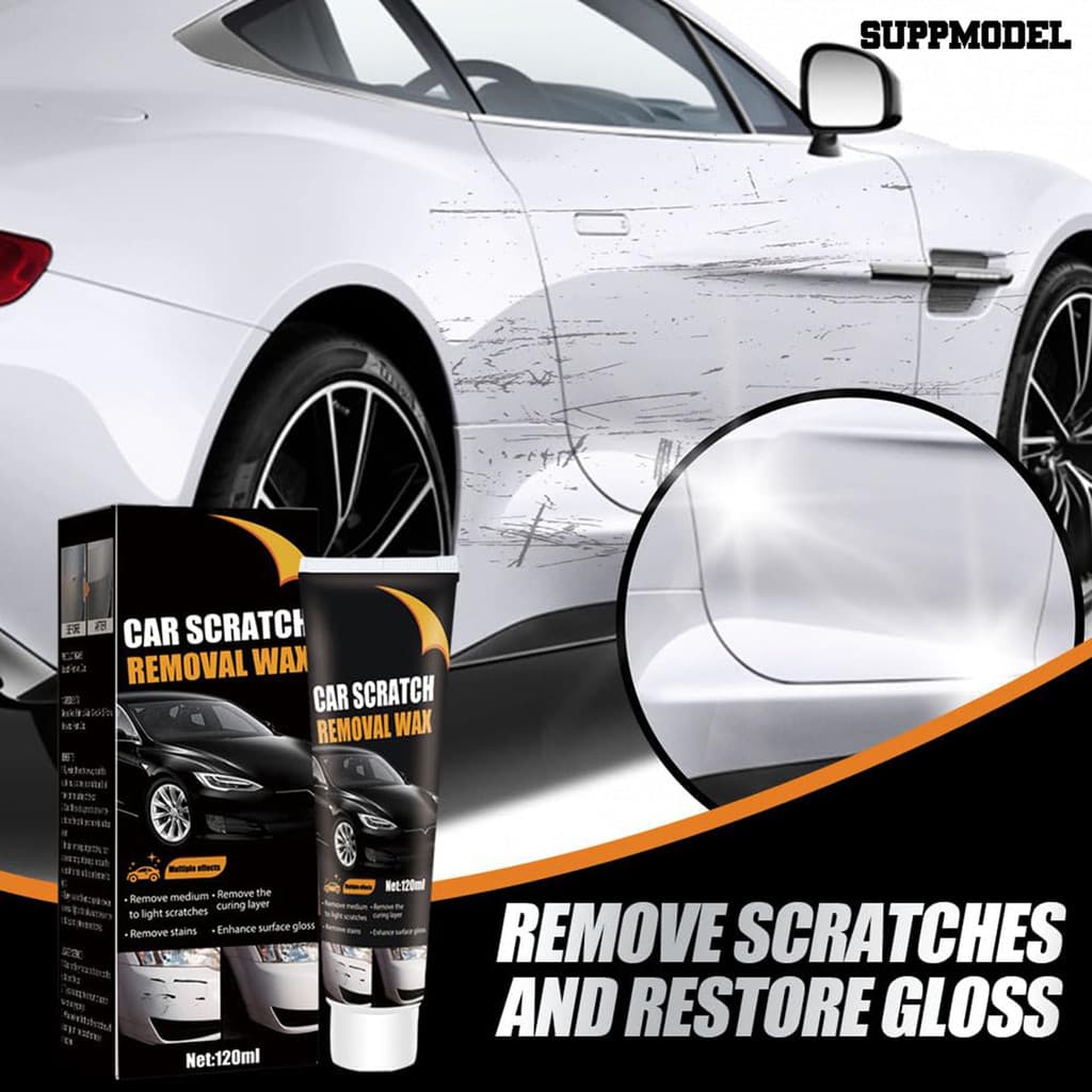 Suppmodel Creme Para Reparo De Arranhões De Carro 120ml Cera De Polimento Tinta Automotiva Enchimento Profundo Veículos