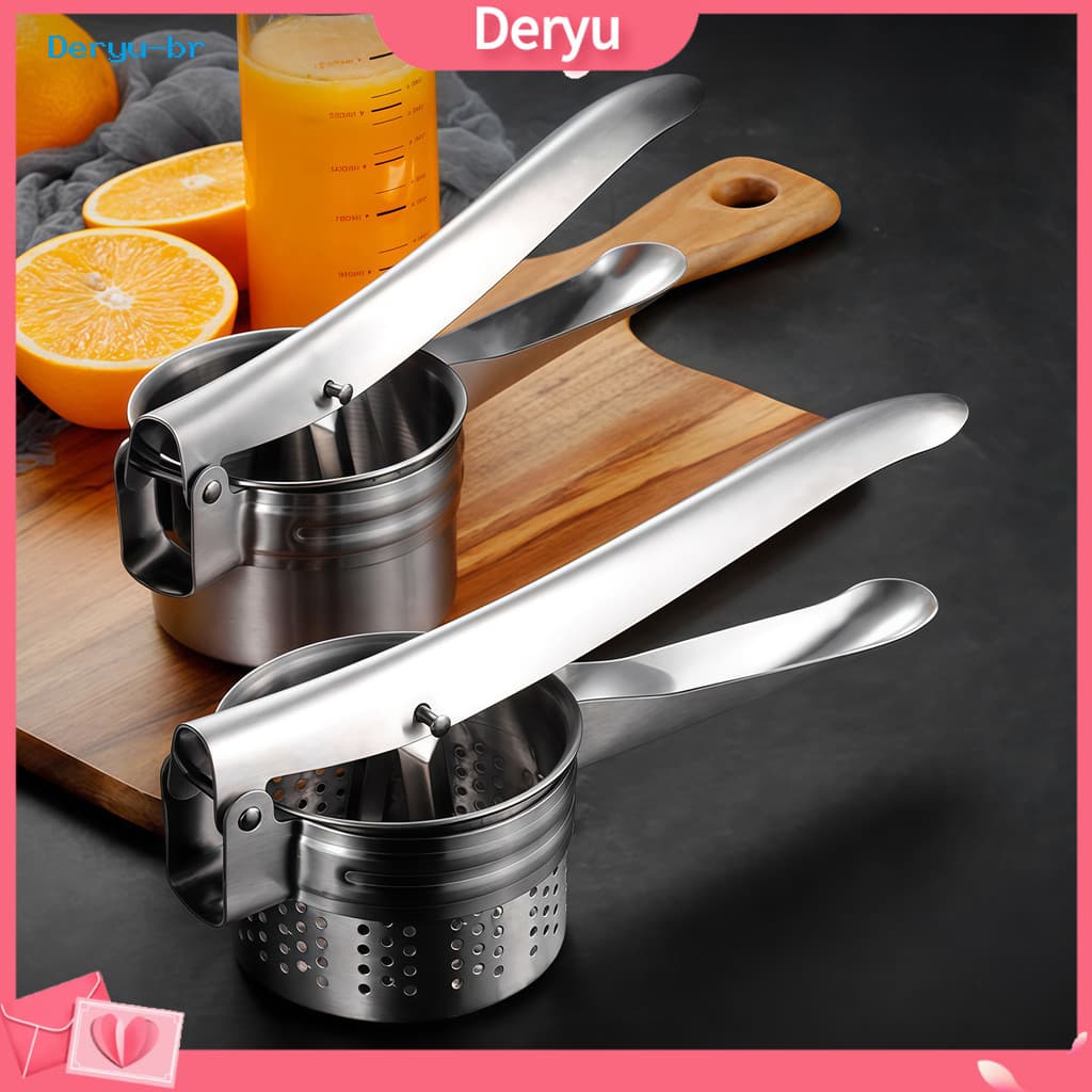 [Deryu] Arroz De Batata Em Aço Inoxidável Com Alça Forma De T , Prensa De Alho Manual Portátil , Ferramenta De Cozinha M