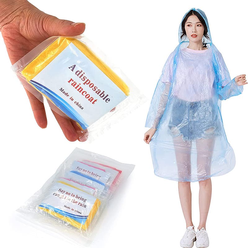 Capa De Chuva Descartável Para Cartão , 5 Pacotes , De Compressão Espessada Portátil , Trabalho Adulto , Escola Ao Ar Li