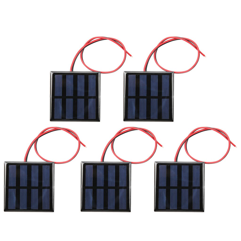 5Pcs Mini Placa De Módulo De Fonte De Alimentação Do Painel Solar Com Linha Preta Vermelha De 30 Cm DC2V 150mA Tolobr
