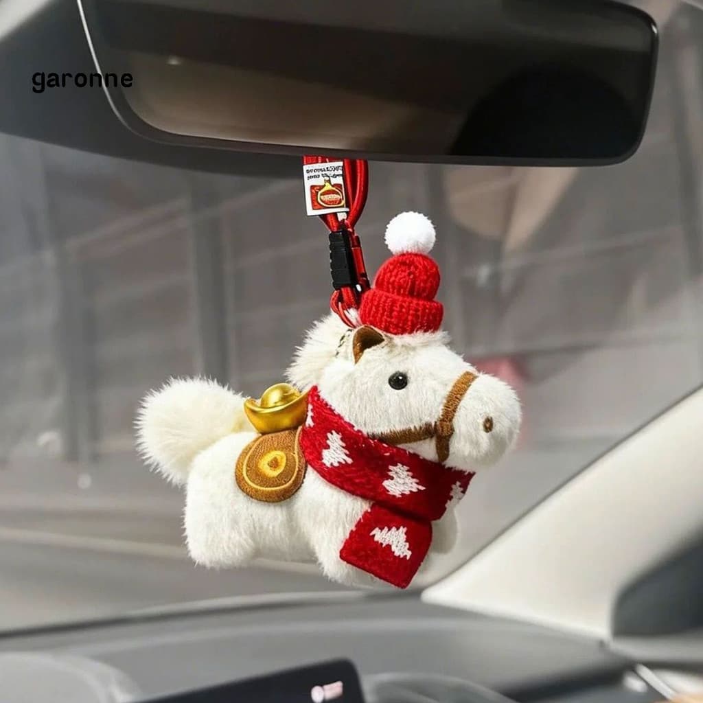 GA-Chaveiro De Cavalo De Pelúcia Charme Interior Do Carro Artesanal Zodíaco 2026 Ano Pingente Saco Sorte Novo Mascote Pr