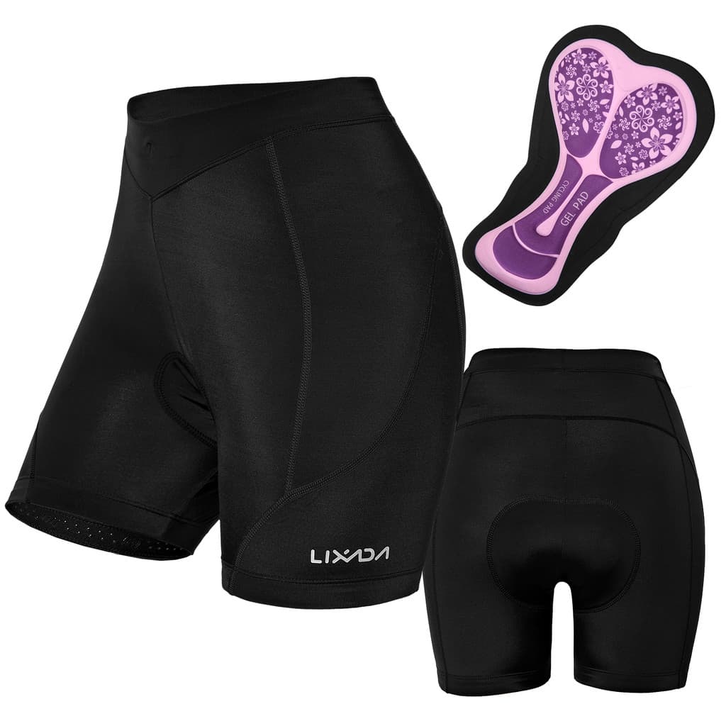 [yeranoutdoor] Lixada Shorts Femininos Acolchoados Para Bicicleta , Roupa Íntima 3D , Acolchoamento Andar De