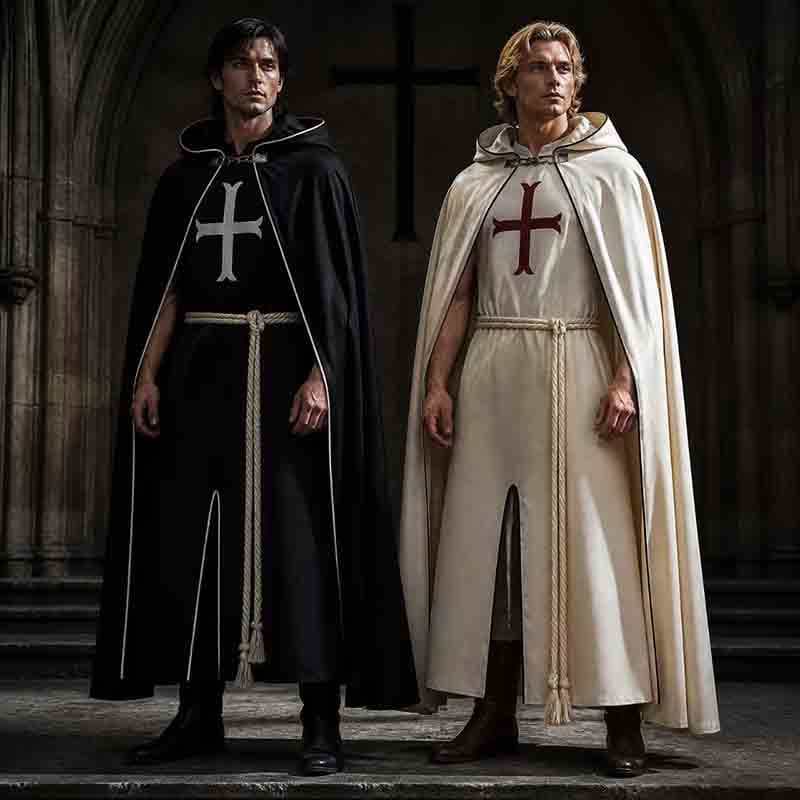 Medieval Sacerdote Manto Pai Capa Assistente Robe Cosplay Traje Adulto Unisex Masquerade Festa Palco Desempenho Outfit