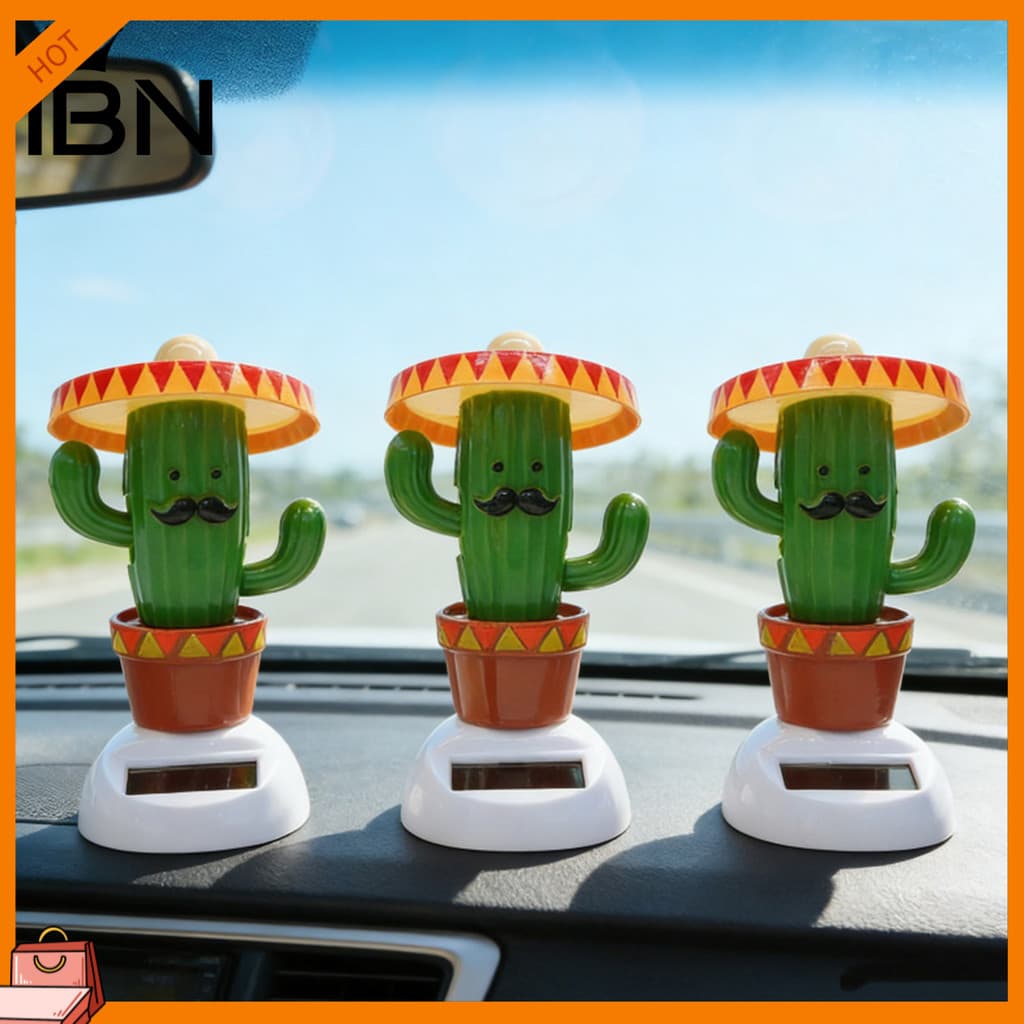 [IBN] Ornamento De Carro De Cacto De Dança Movido A Energia Solar , Decoração De Interiores Automotivos Engraçados , Est