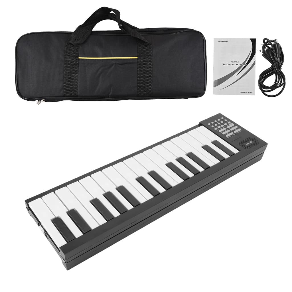 Teclado Eletrônico Dobrável De 61 Teclas Piano Digital Portátil Com Bolsa De Transporte 16 Tons 100 Ritmos 25 Músicas De