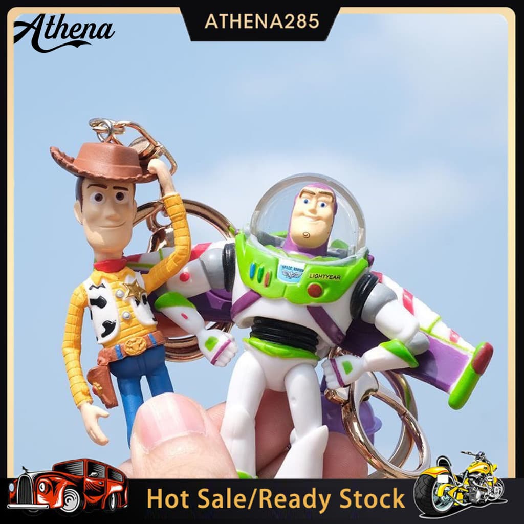 [ATHENA] ☆ Pingente De Chaveiro , Ambientador De Carro Woody Buzz Lightyear , Acessório Com Clipe De Ventilação De Aroma