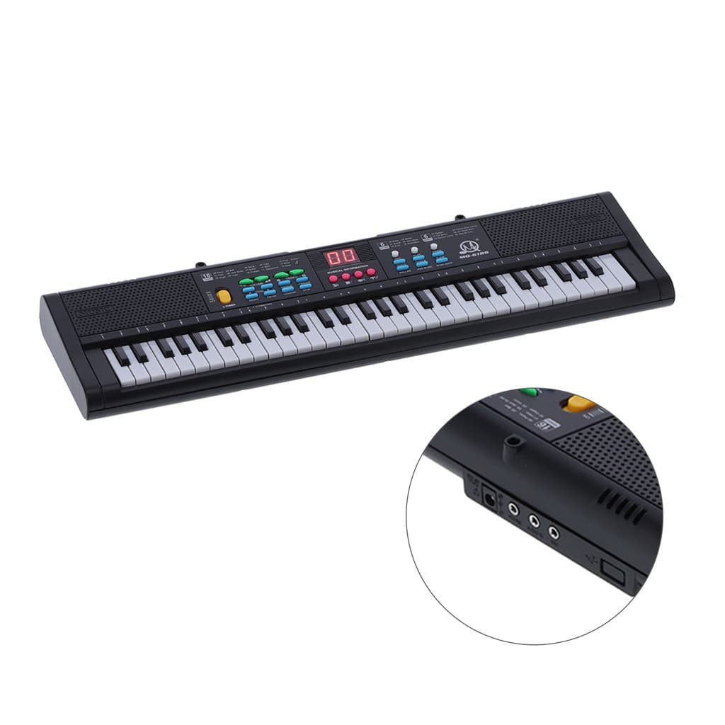 cpnobr Teclado Infantil Instrumento De Piano 61 Teclas Elétrico Digital Multifuncional Crianças Com Microfone MQ6186