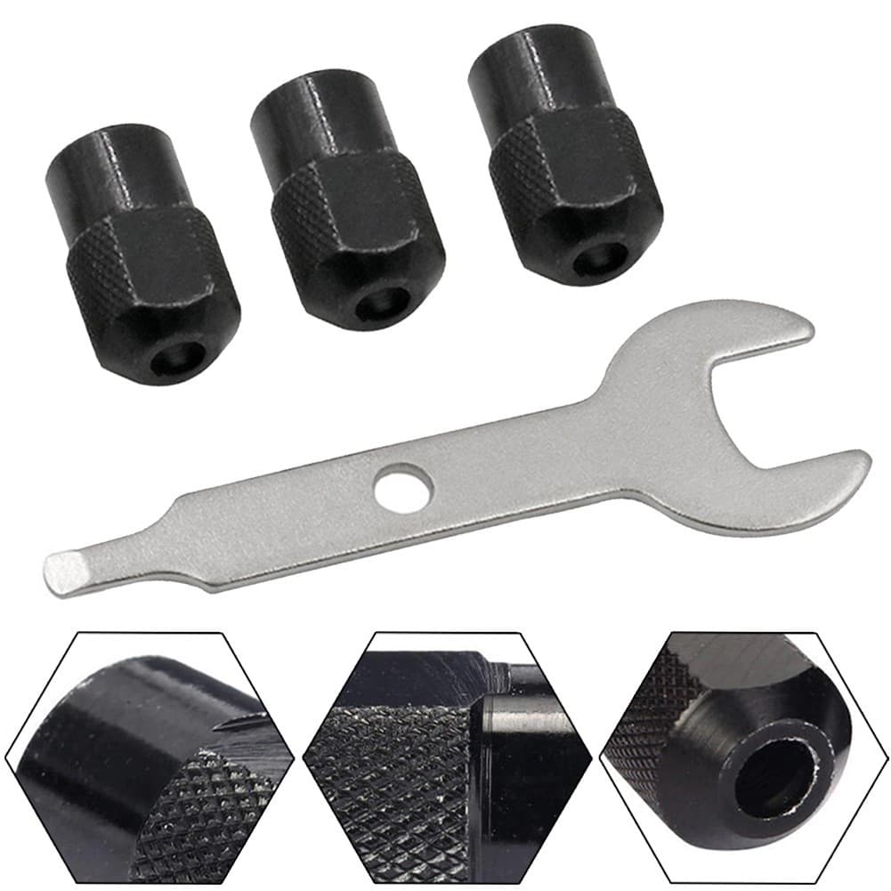 TWICE 3pcs Mini Mandril De Broca M8X0.75mm Porca De Acessórios De Ferramenta Rotativa + Chave