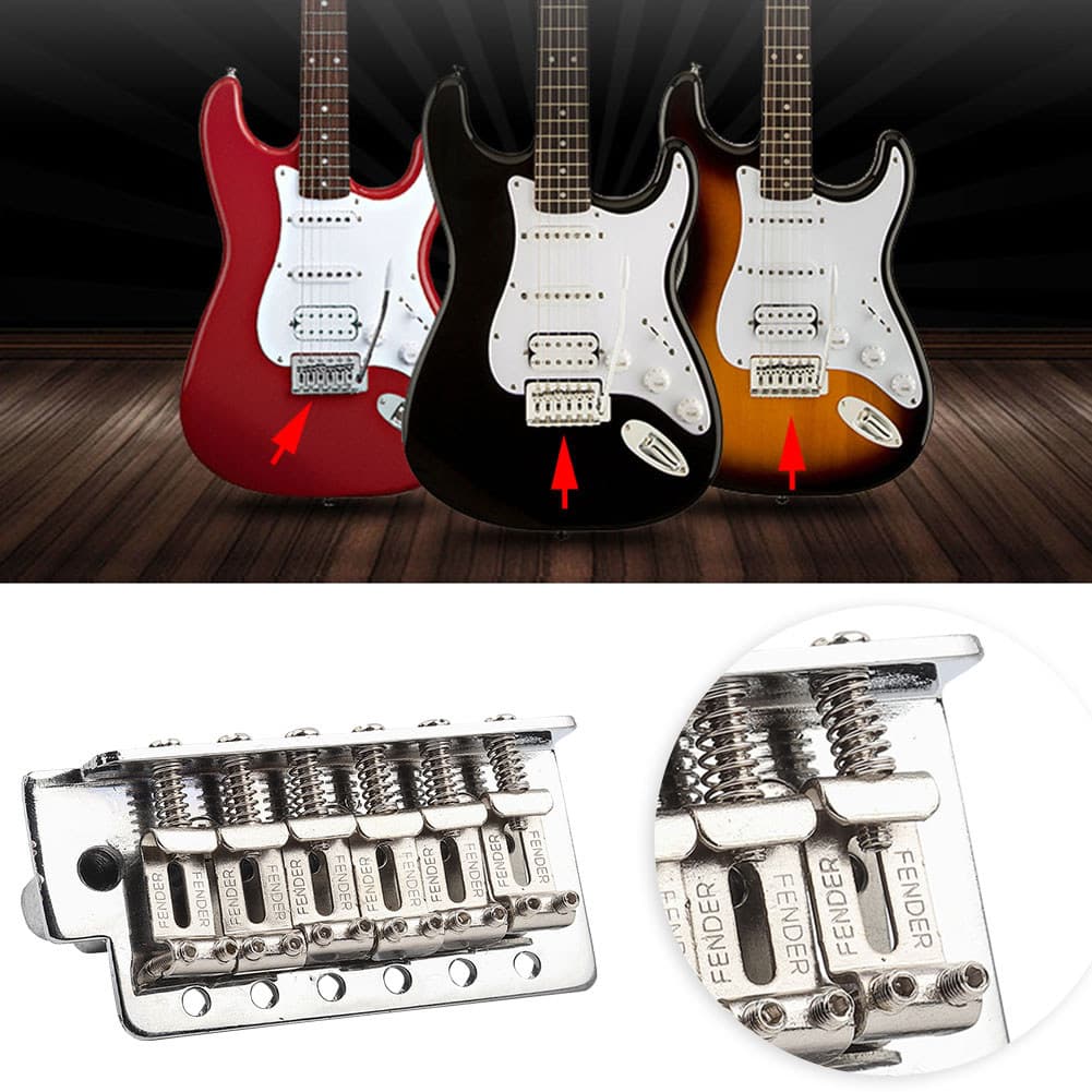 tolobr Liga De Zinco 6 Cordas Guitarra Elétrica Tremolo Bridge Com Bar Peças De Reparo Para Guitarras