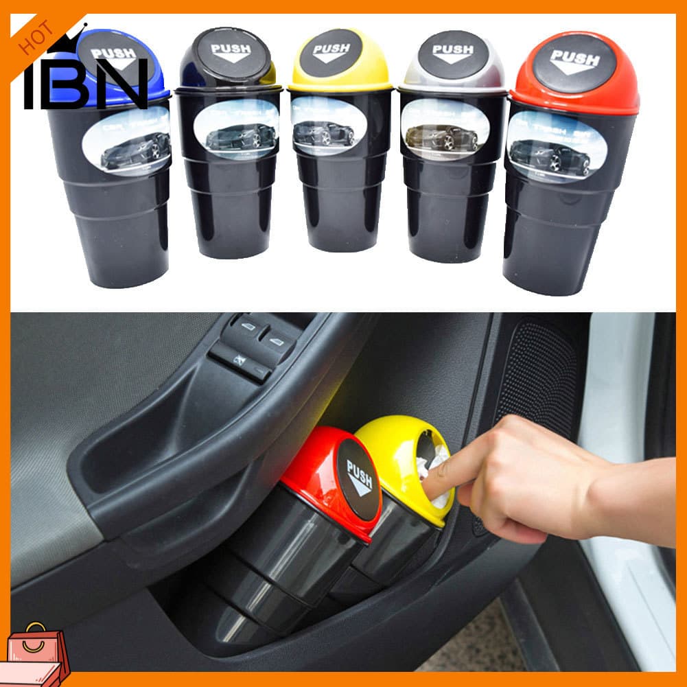 [IBN] Mini Lixeira Portátil Para Carro , Lata De Lixo , Caixa De Armazenamento De Plástico , Organizador
