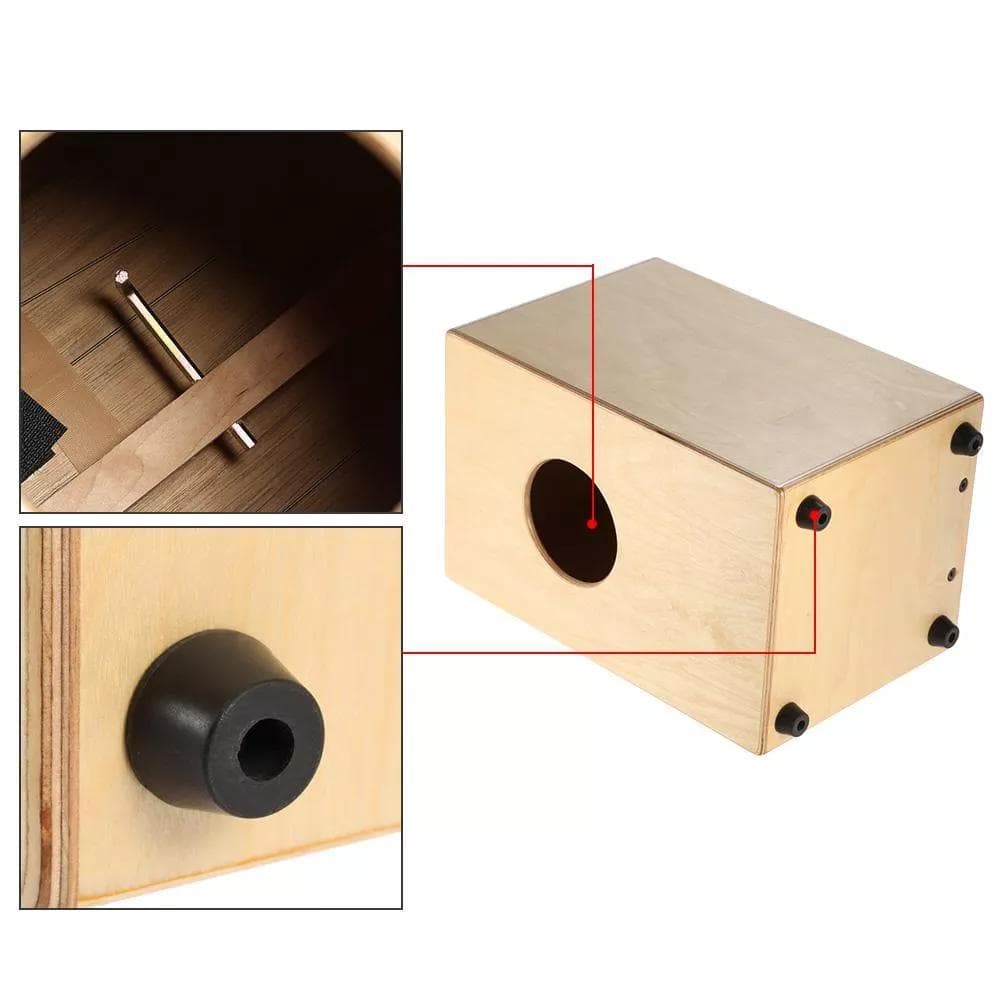 cpnobr ammoon Tambor De Mão Cajon De Madeira , Caixa Infantil , Instrumento De Persussão Com Picadas , Pés De Borracha 2