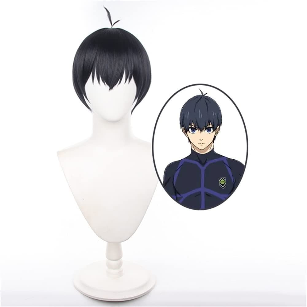 Isagi Yoichi Peruca Cosplay Bloqueio Azul 28cm Anime Perucas Resistentes Ao Calor