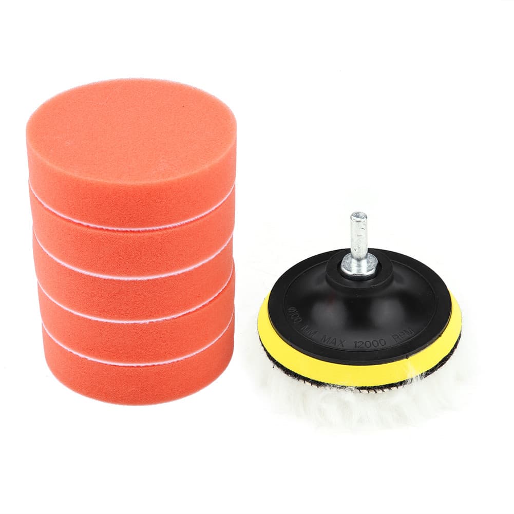 Kit De Almofada De Polimento De Esponja De 8 Unidades De 4 Polegadas Para Polidor De Carro Com Adaptador