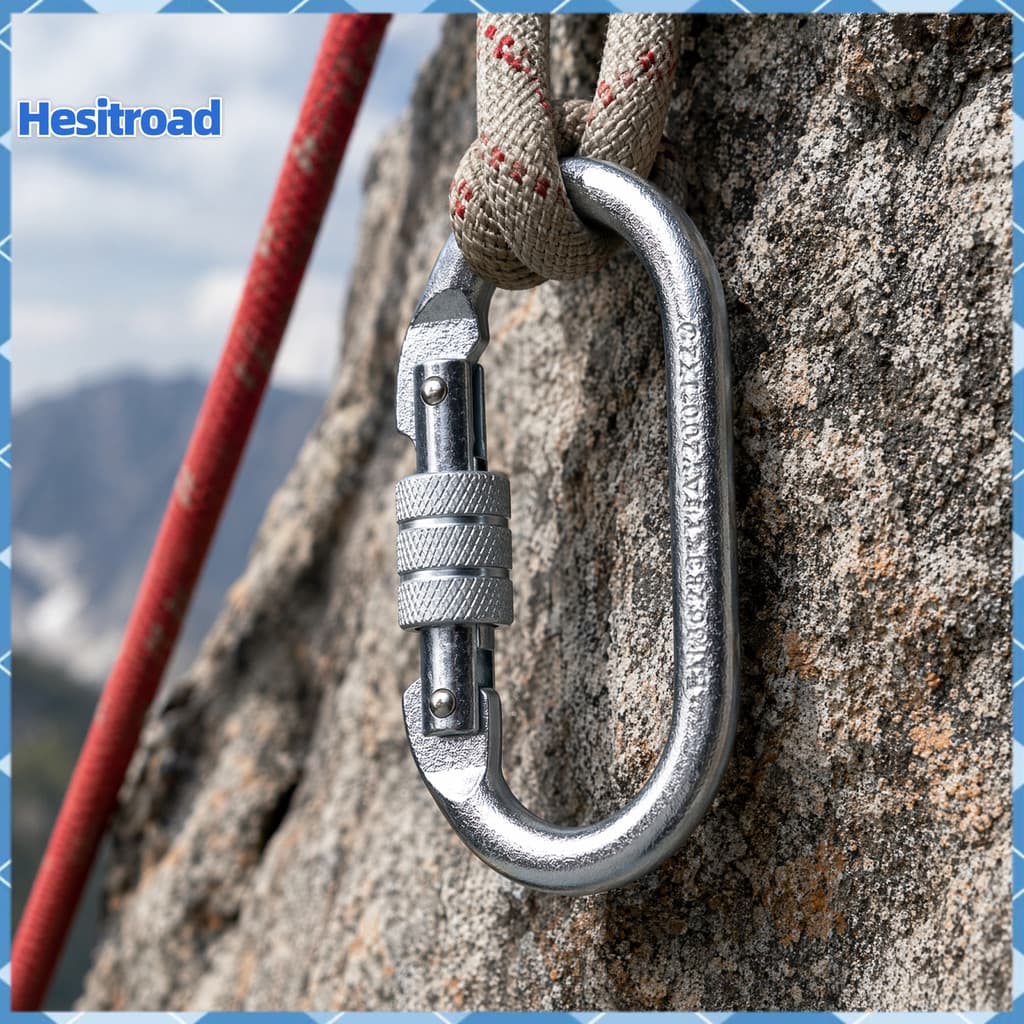 Mosquetão De Escalada Ao Ar Livre Resistente Meanwha , Porta De Parafuso Leve 25KN , Clipe De Travamento Para , Resgate