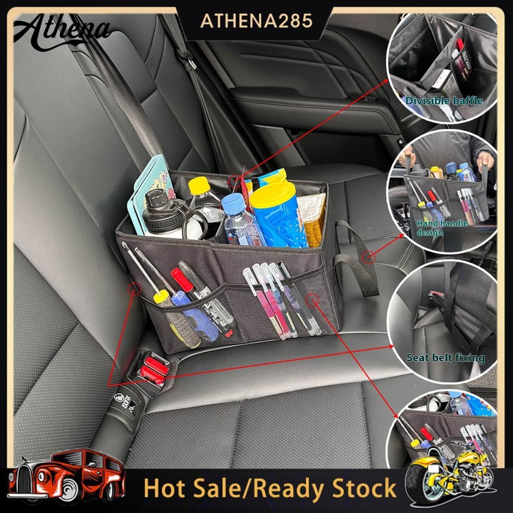 Ath_organizador De Assento De Carro Dobrável , Caixa De Armazenamento Com Vários Bolsos , Organizador De Porta-Malas Alç