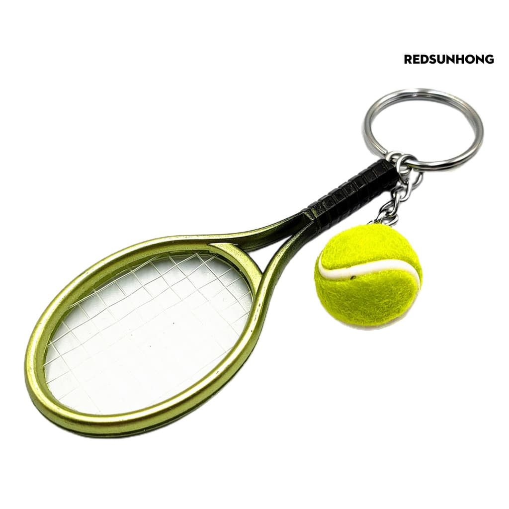 [REDS] Simulação Mini Raquete De Tênis Bola Chaveiro Pingente Bolsa Acessórios