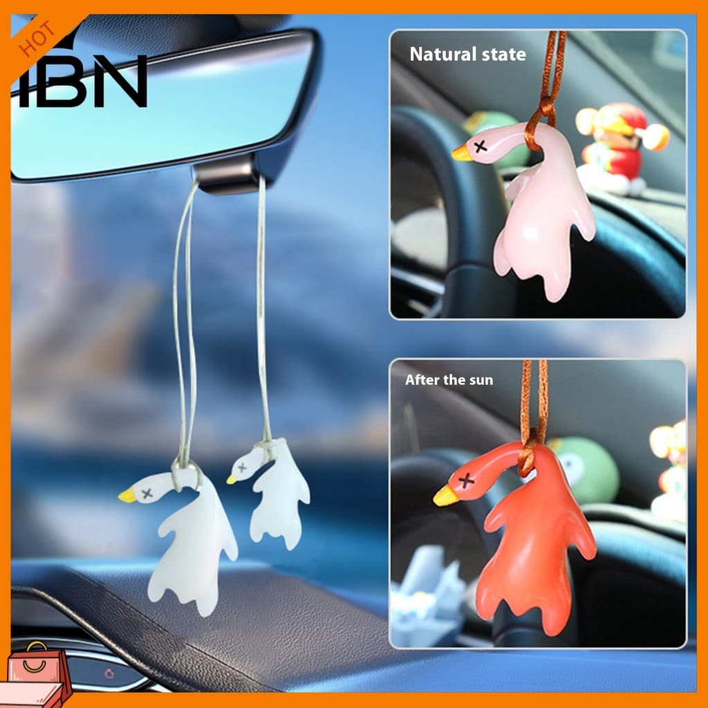 [IBN] 4 Unidades De Carro De Pato Assado Pingente Ornamento De Balanço Que Muda De Cor Indicador De Temperatura UV Espel