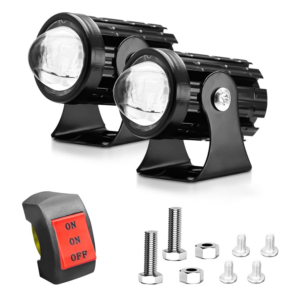Motocicleta LED Condução Luzes De Nevoeiro 2 Pçs 60W Branco E Amarelo Lâmpadas Auxiliares À Prova Dwaterproof Água Holof