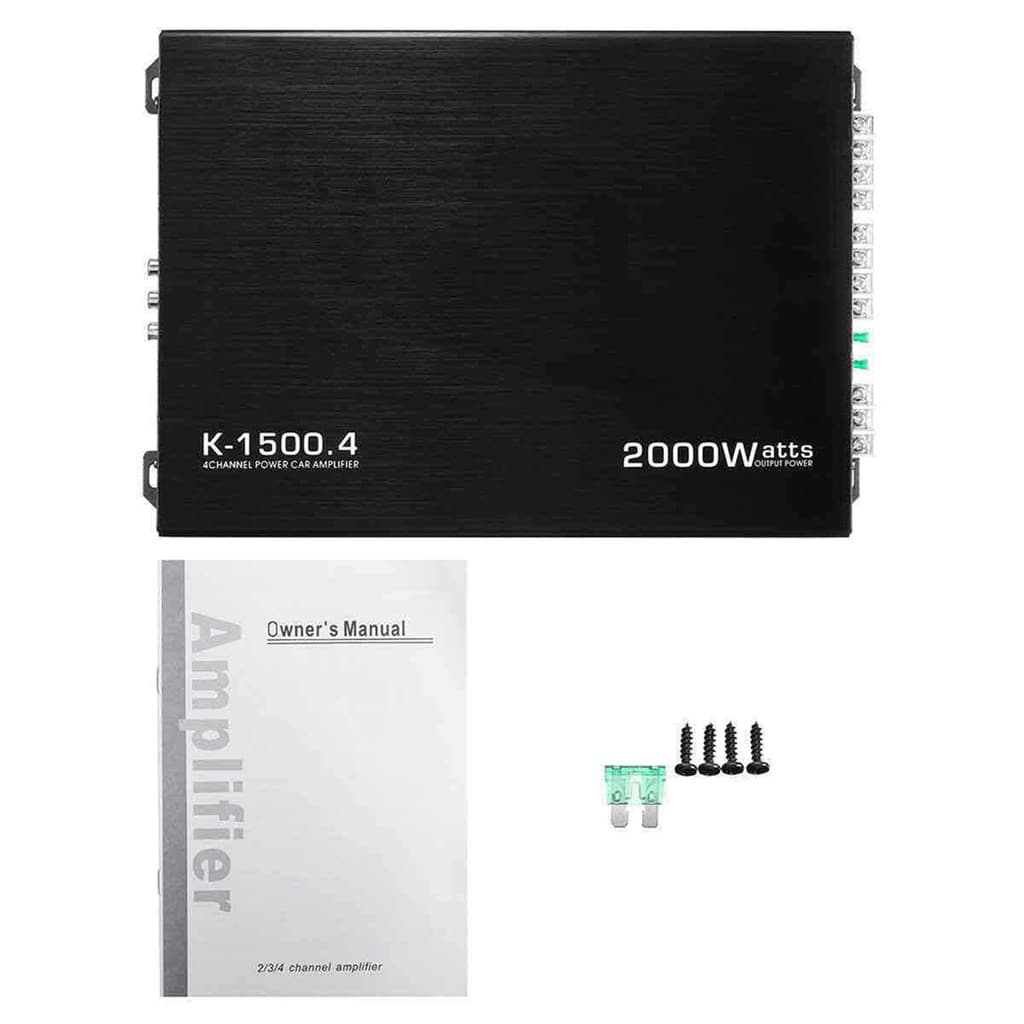 Amplificador De Áudio Para Carro De 4 Canais Alta Potência De 2000 W . Estéreo De Quatro Vias 12 V Classe A/B