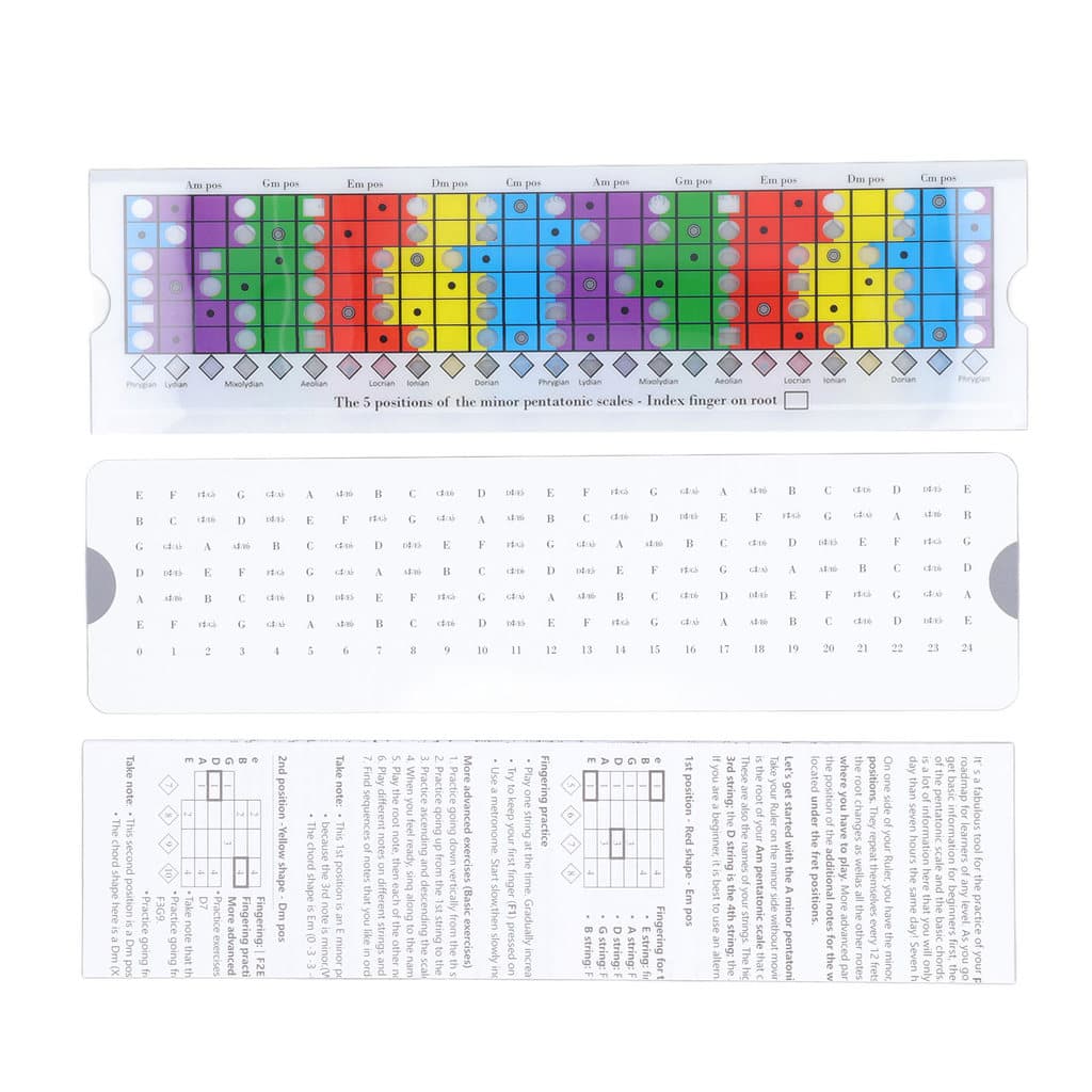 Régua Deslizante Pentatônica De Guitarra , Balanças Multicoloridas De Plástico Para Iniciantes