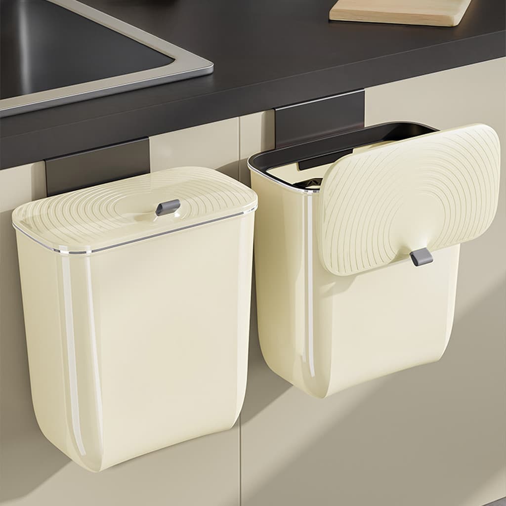 Lixeira Montada Na Porta Super_Cabinet Com Tampa , De Fixação De Slot Para Cartão Em Forma De U Grande Calibre Cozinha E